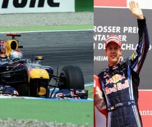 yapboz Sebastian Vettel - Red Bull - Hockenheim, Almanya Grand Prix (2010) (3 sırada)